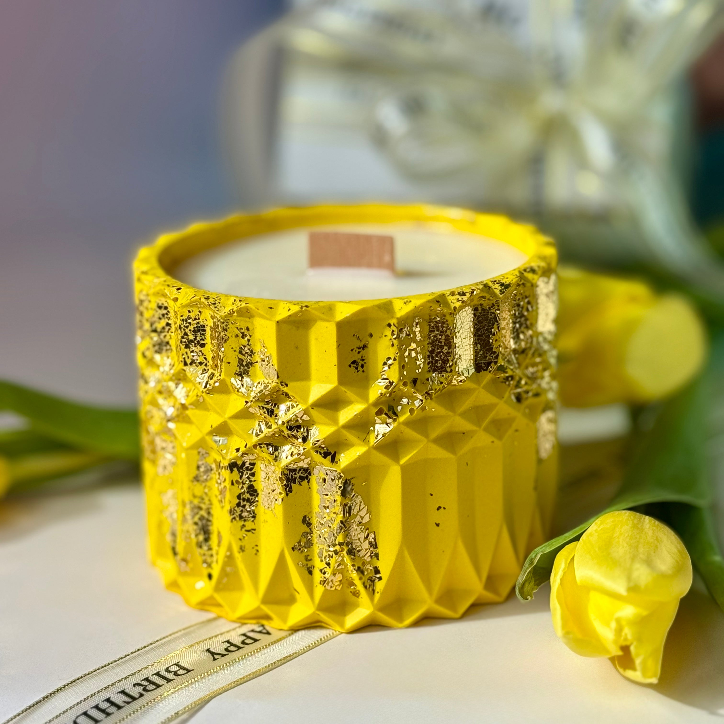 Refillable Hand-poured Soy Wax Candle "Geometric"