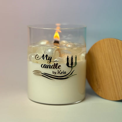 Hand-poured Soy Wax "Jade Orchid & Lotus" Scented Candle "Pearls"