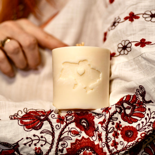 Handmade Pillar Soy Wax Candle "Ukraine" 310g