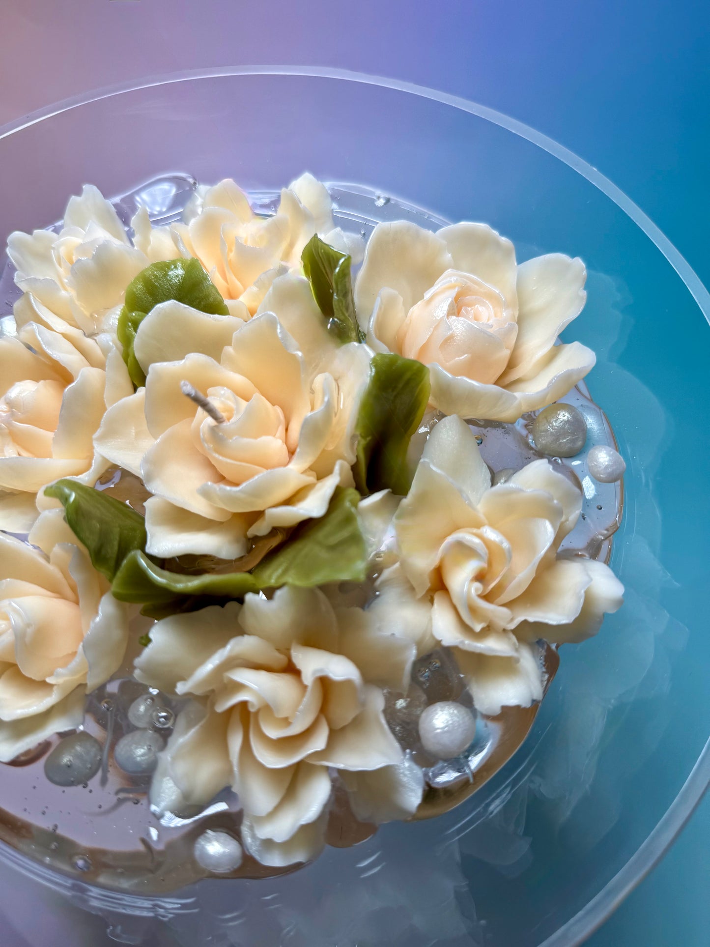 Extra Large Beeswax Flowers Unscented Candle