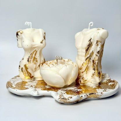 Golden Candle Gift Set with Personalisation