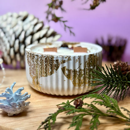 Hand Poured Soy Wax Candle "Lines XL" Christmas Wish Scent