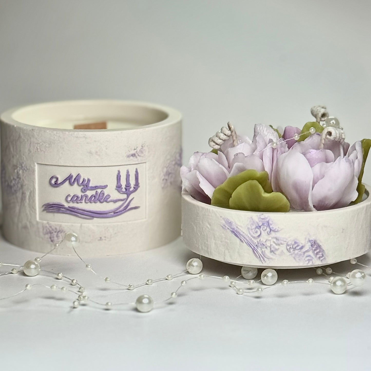 Gardenia Flower Refillable Candle with Gift Box