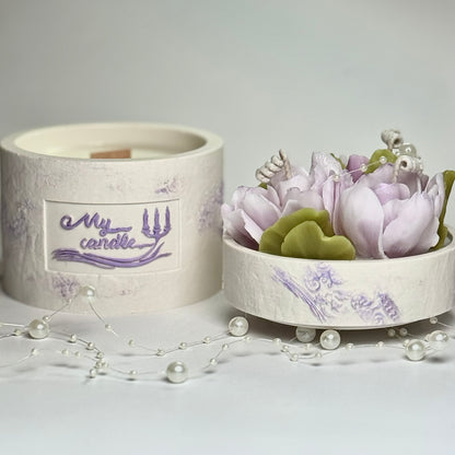 Gardenia Flower Refillable Candle with Gift Box