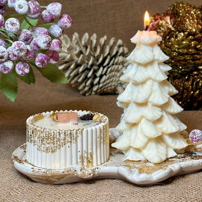 Golden Candle Gift Set "Christmas Tree" with Personalisation