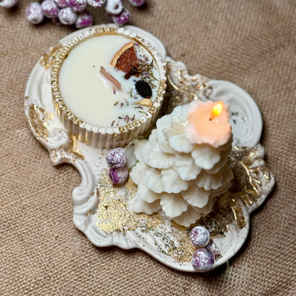 Golden Candle Gift Set "Christmas Tree" with Personalisation