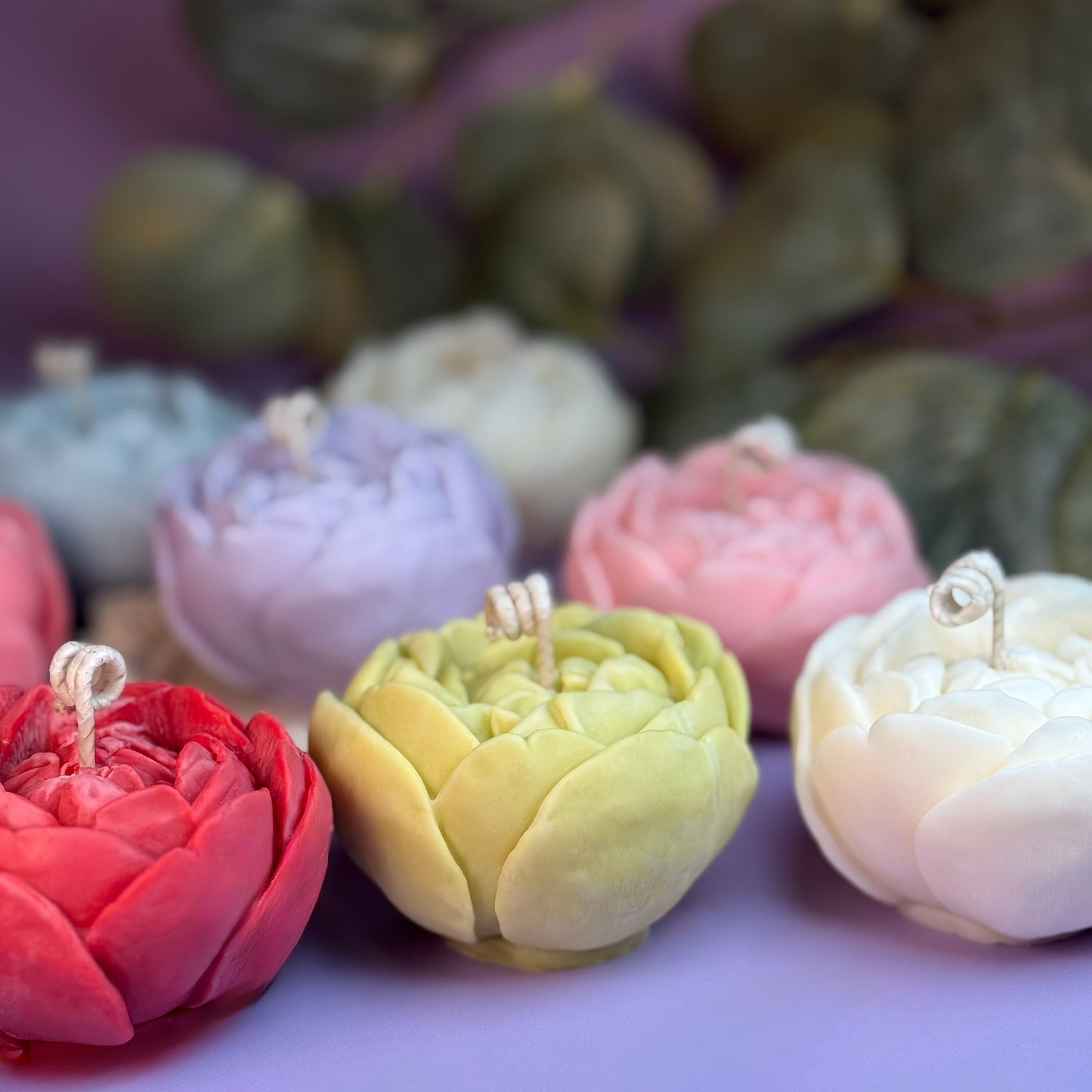 Handmade Peony Flower Soy Wax Candle