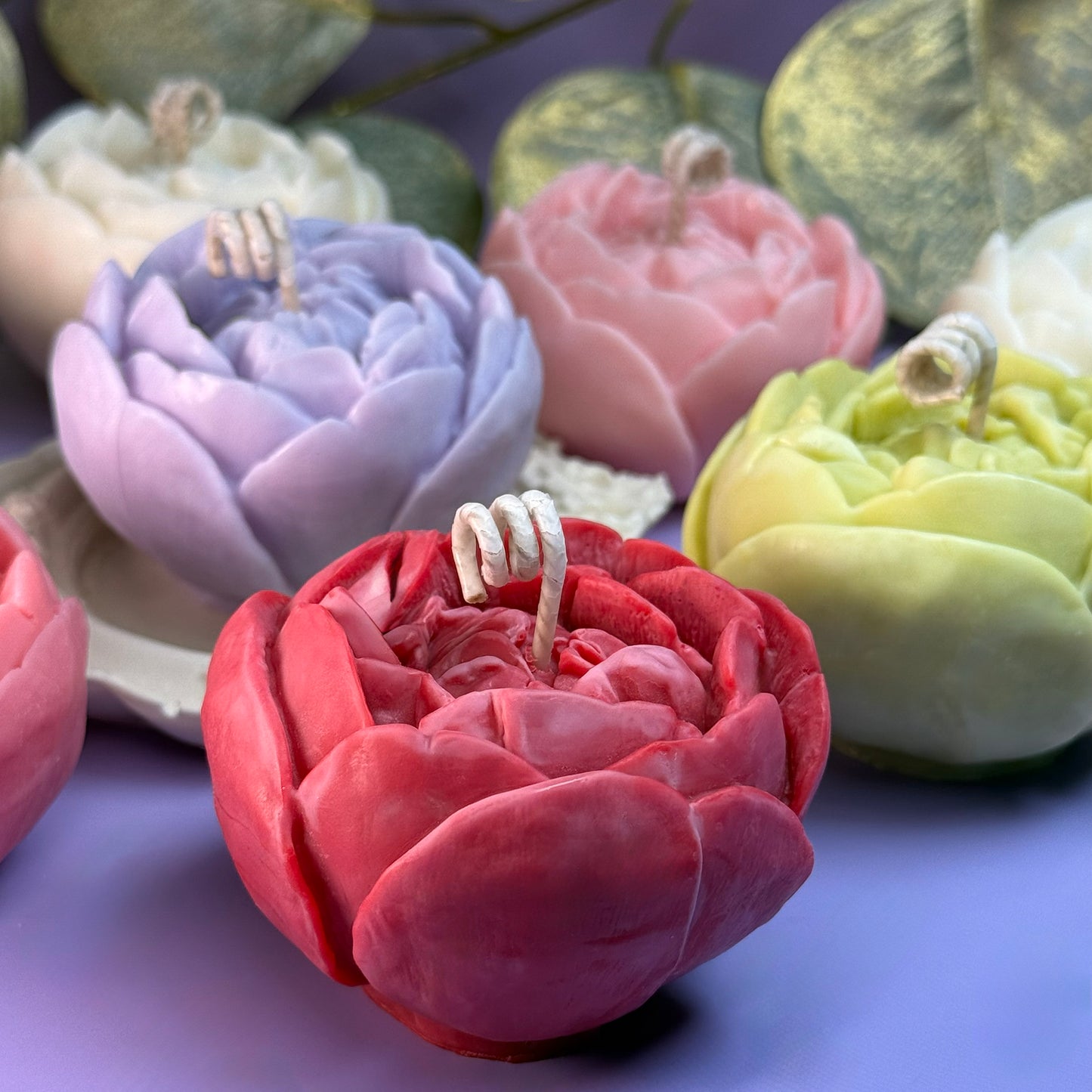 Handmade Peony Flower Soy Wax Candle