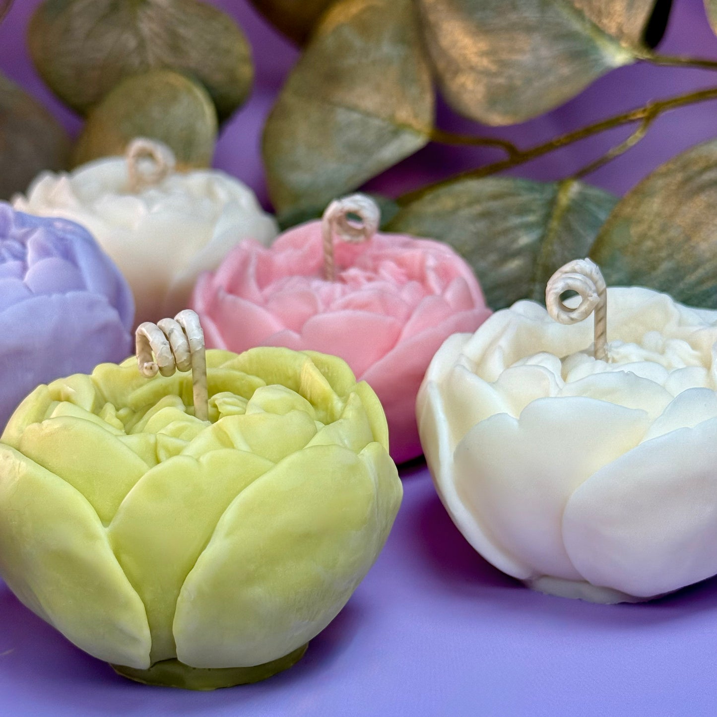 Handmade Peony Flower Soy Wax Candle