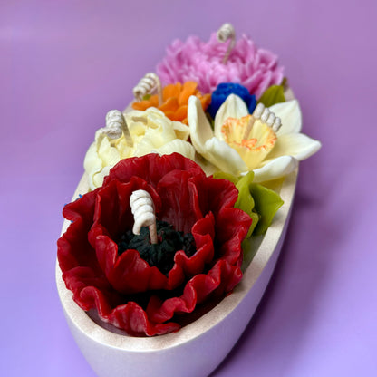 Multi-colored Beeswax Flowers Candle with Gift Box