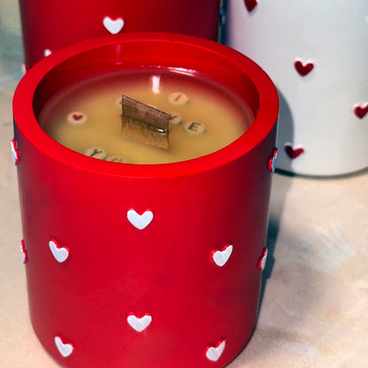 Hand-poured Soy Wax Candle with Hidden Message "I Love You"