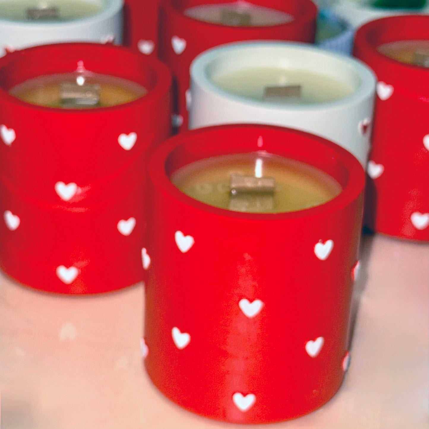 Hand-poured Soy Wax Candle with Hidden Message "I Love You"