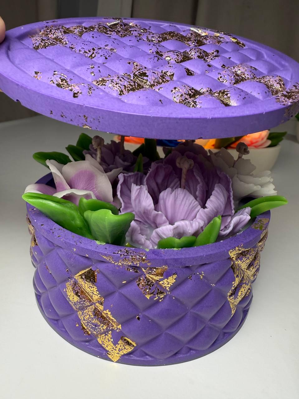 3D Large Flower Candle Set with Gift Box