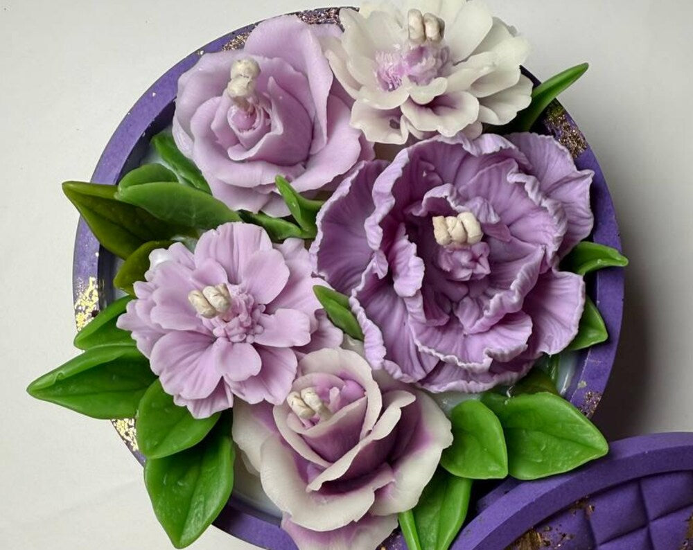 3D Large Flower Candle Set with Gift Box