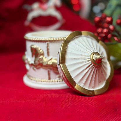 Handmade Soy Wax Candle "Carousel" with "Christmas Wish" scent