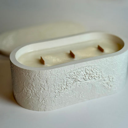 Personalised Candle with Three Wooden Wicks