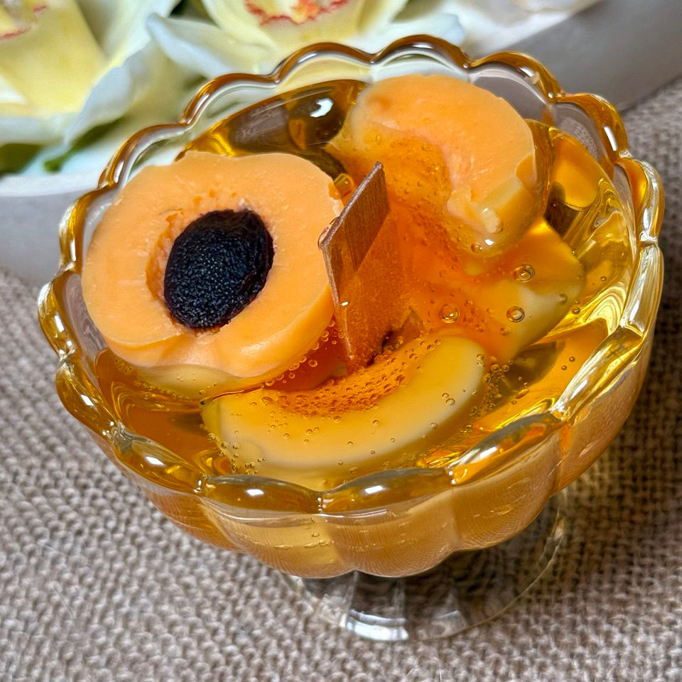 Apricot Jam Jar Candle – Artisan Beeswax & Gel Wax Creation