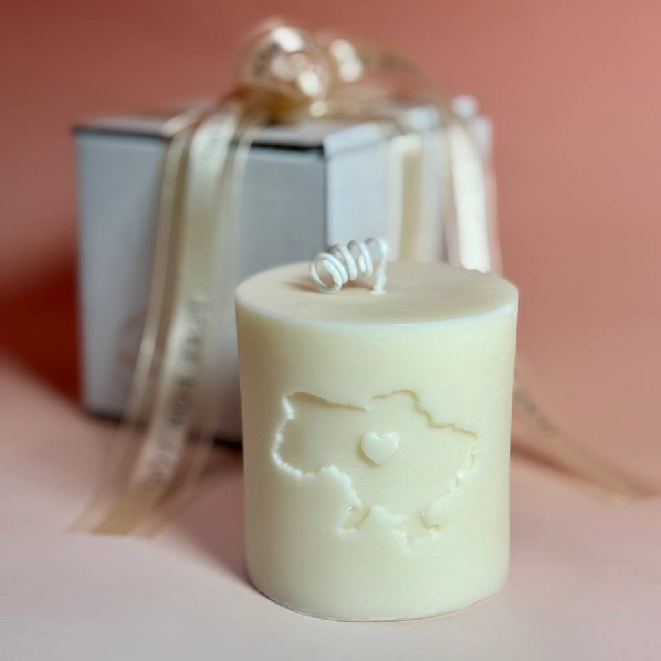 Handmade Pillar Soy Wax Candle "Ukraine" 310g
