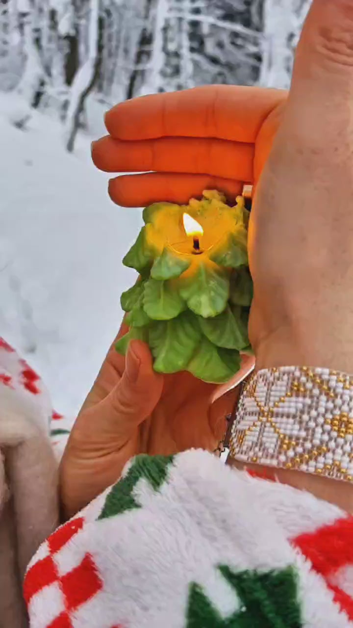 Load video: Handmade Soy Wax Candle "Christmas Tree" 200g