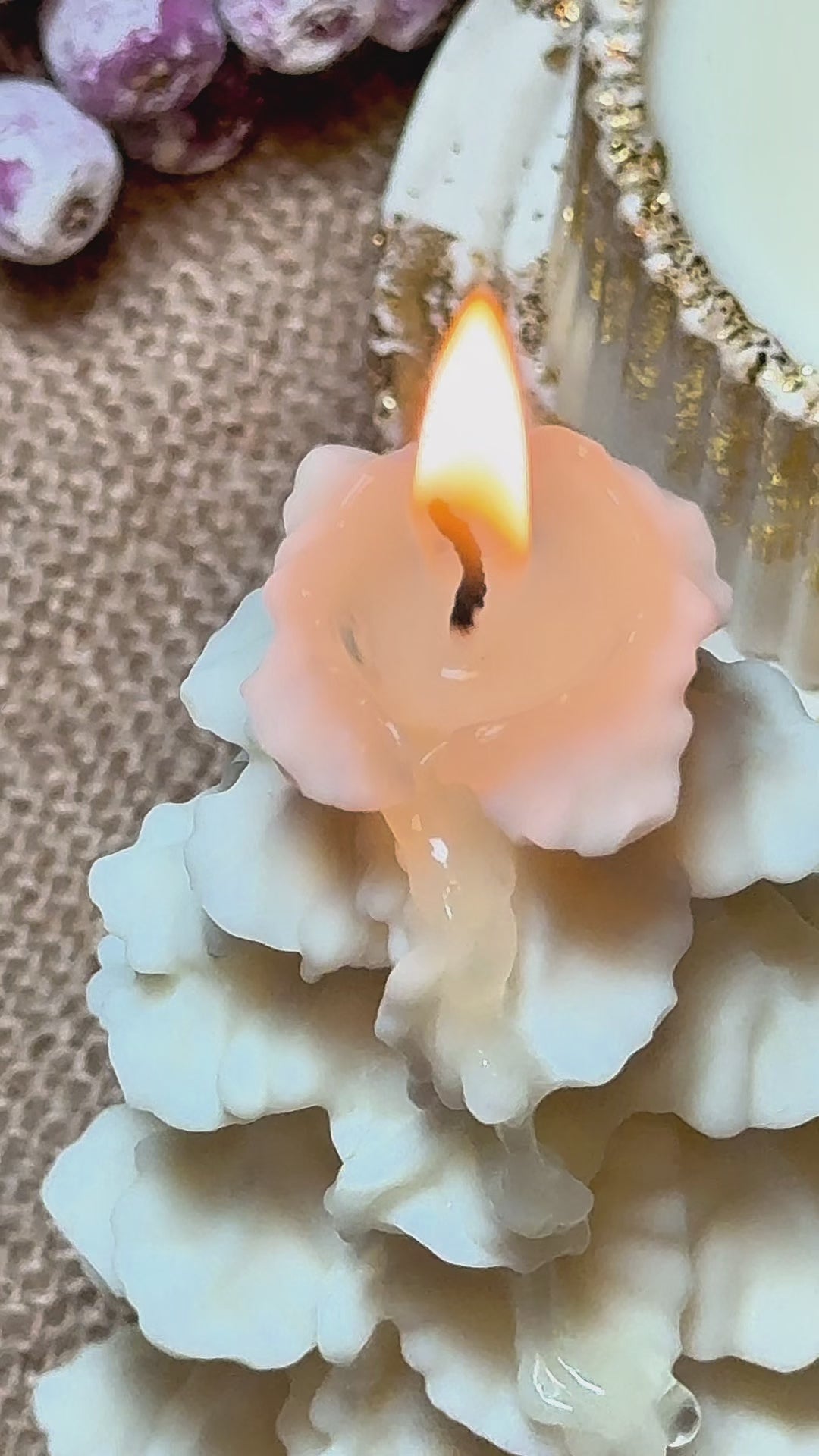 Load video: Golden Candle Gift Set "Christmas Tree" with Personalisation