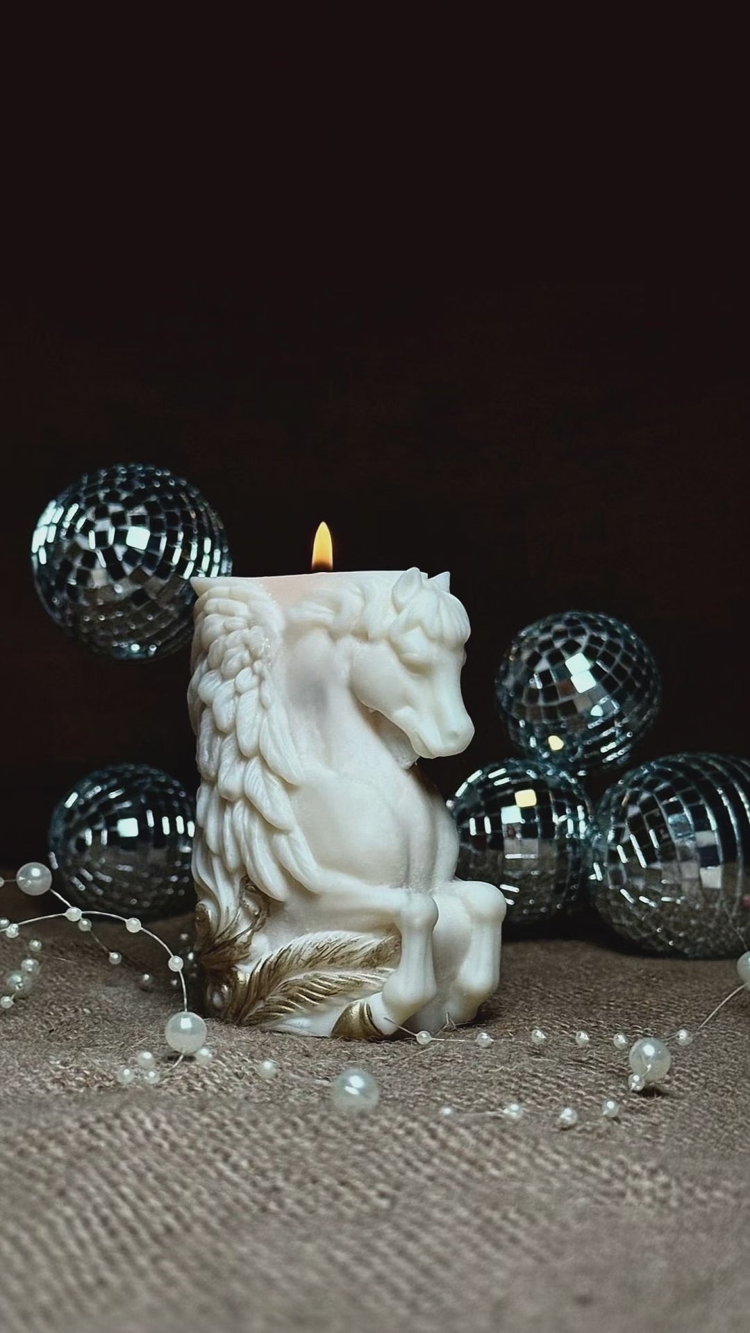 Load video: Hand Poured Soy Wax Candle "Pegasus"