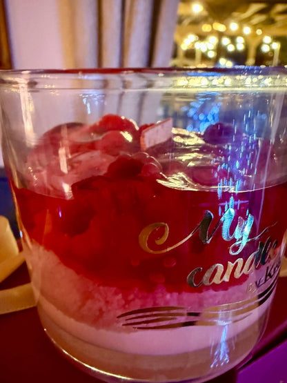 Hand-poured Soy Wax "Berries" Scented Candle "Berry Cake"